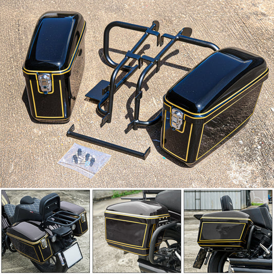 REAR RACK BOX BAG LUGGAGE CARRY LH+RH BLACK FOR HONDA REBEL 300&500 2017-2025