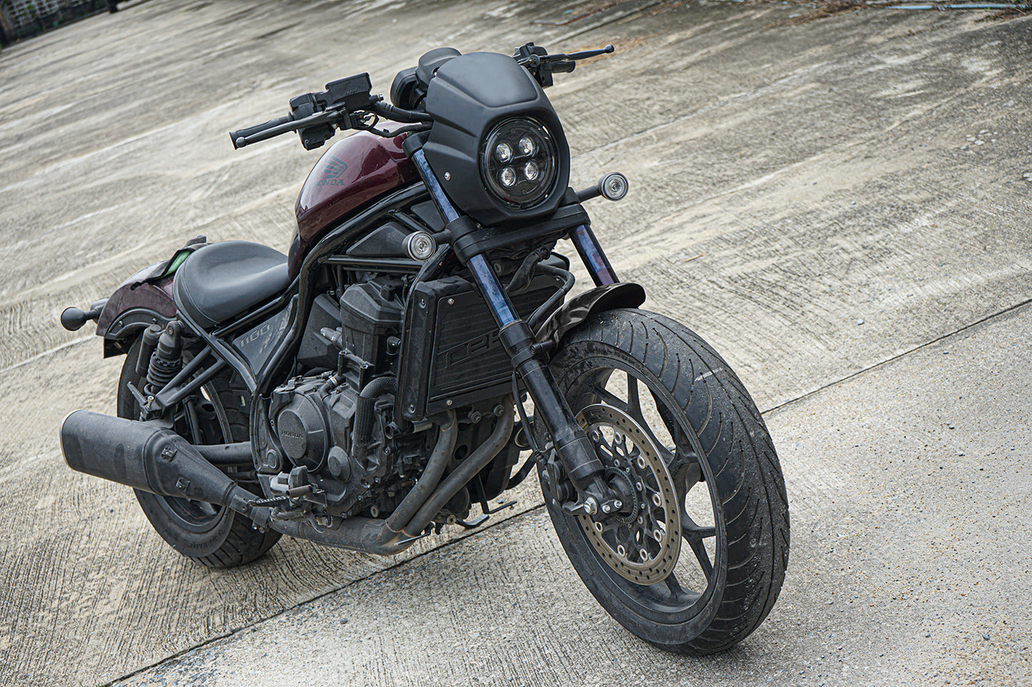 Black Front Windshield Headlight Cover for Honda Rebel 1100 CMX (2021-2025)