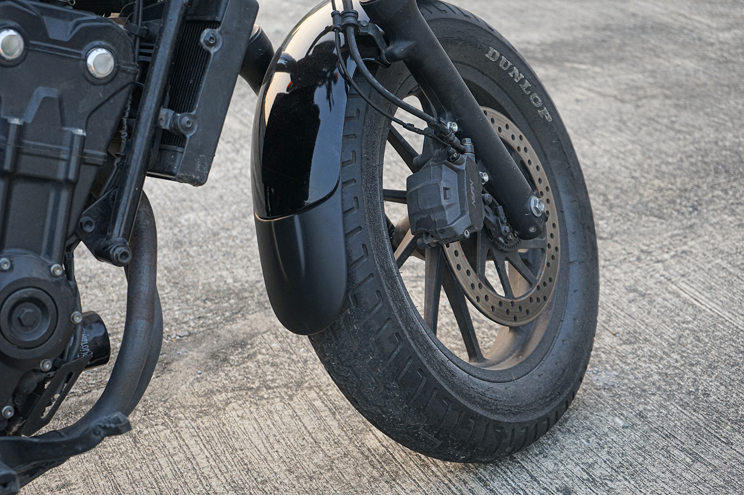 Splash Guard For Front Fender ABS Matte Black Honda rebel cmx 300-500 2017-2025