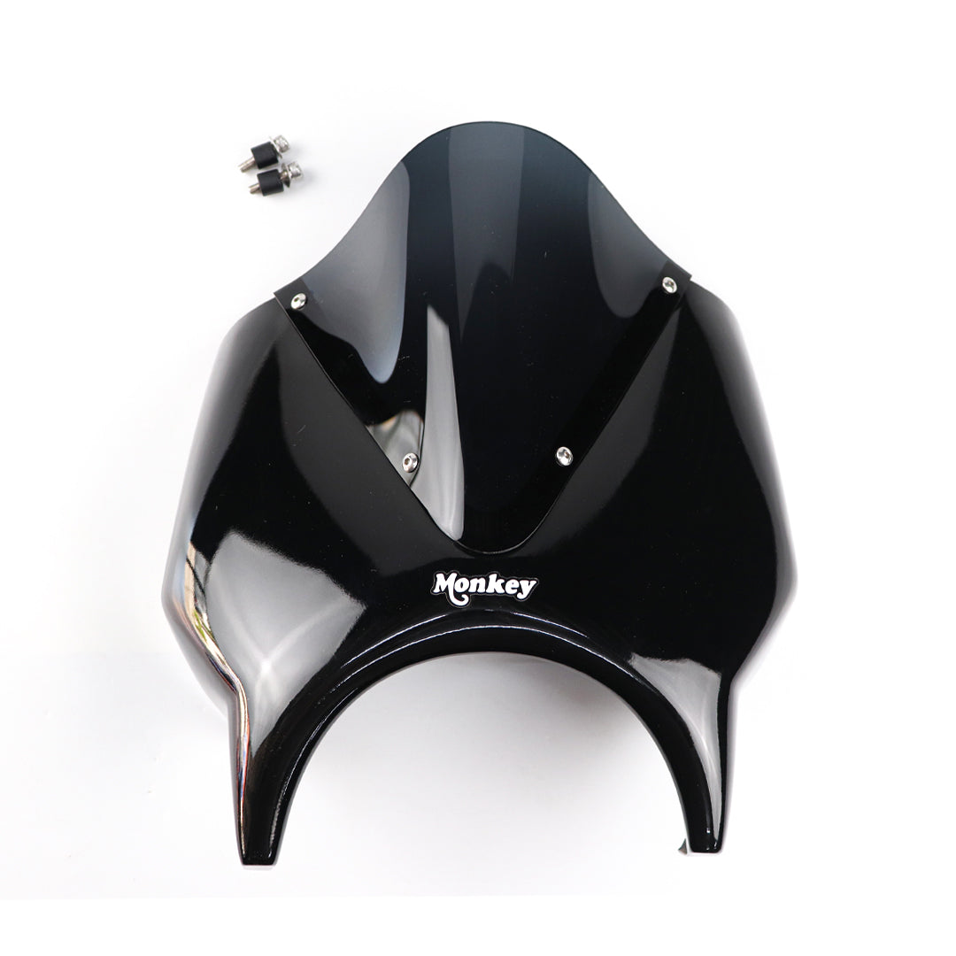HEADLIGHT COVER BLACK WINDSHIELD CLEAR V.5 FOR HONDA MONKEY Z125 2018-2025