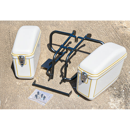 REAR RACK BOX BAG LUGGAGE CARRY LH+RH WHITE FOR HONDA REBEL 300&500 2017-2025
