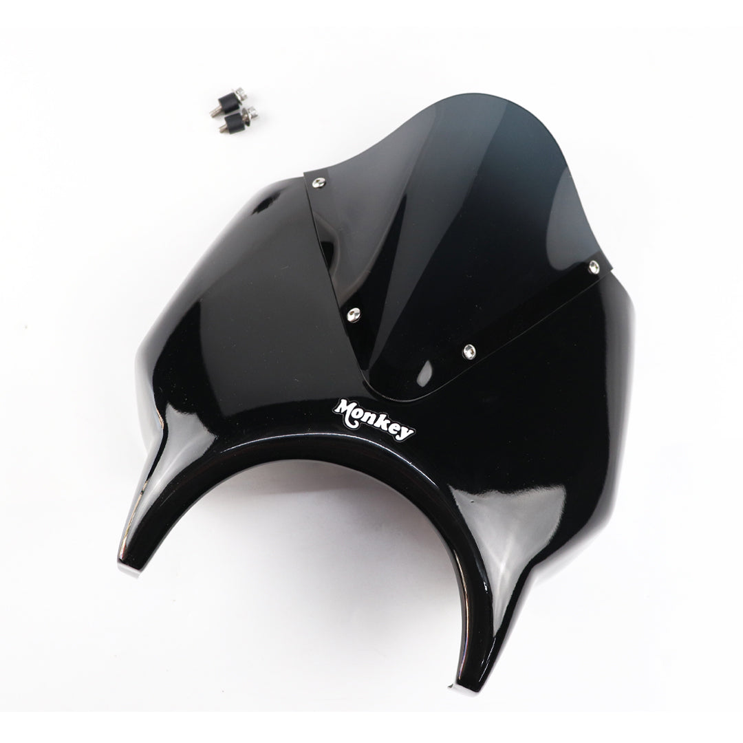HEADLIGHT COVER BLACK WINDSHIELD CLEAR V.5 FOR HONDA MONKEY Z125 2018-2025