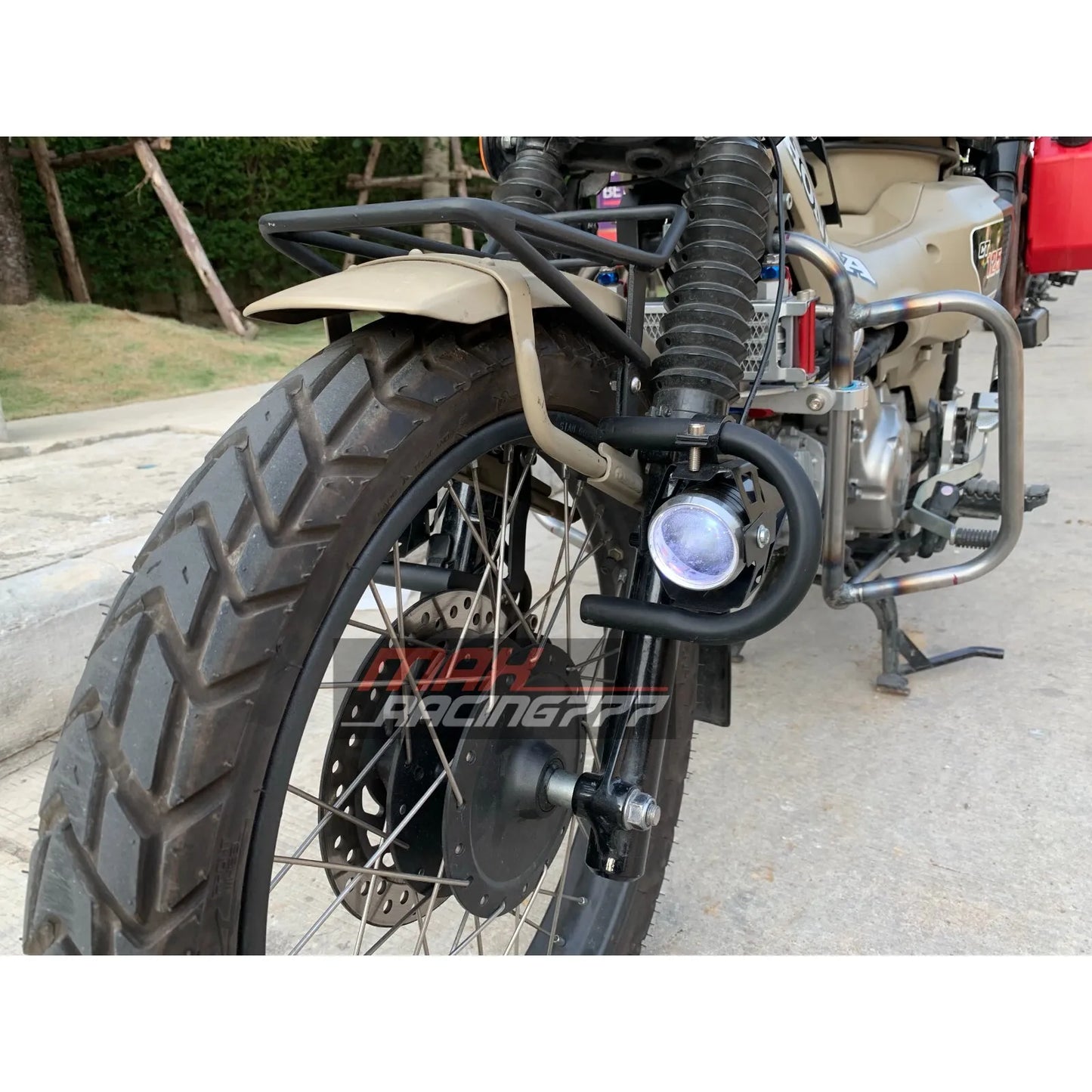 FRONT FENDER BASKET SPOTLIGHT FOXGUARD BLACK HONDA CT125 TRAIL 125 2020-2025