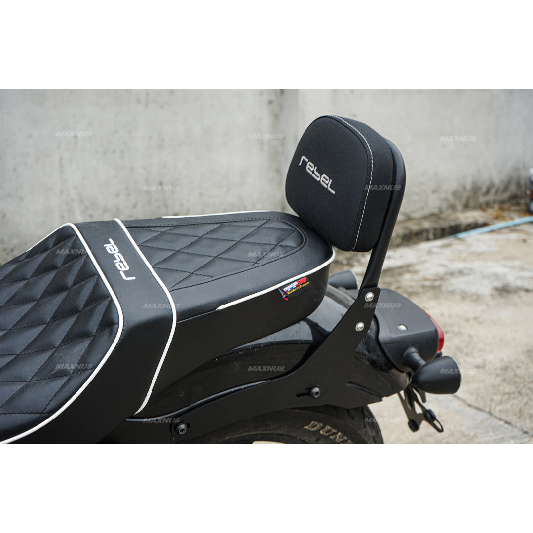 REAR BACKREST FOR PASSENGER STEEL BLACK SISSY BAR SEAT FOR HONDA REBEL CMX 300&500 2017-2025
