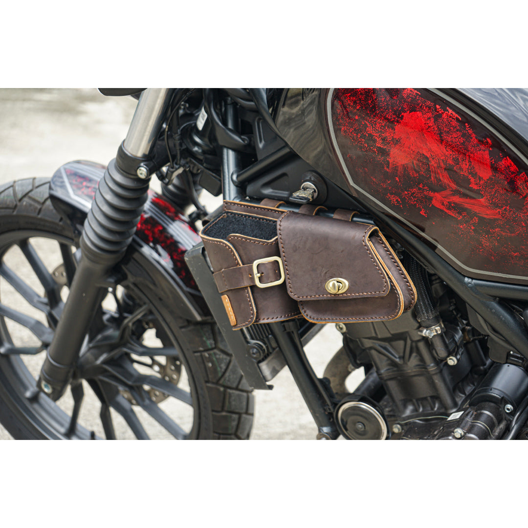 Multipurpose Leather Bag Brown FIT FOR Honda rebel cmx 300-500 2017-2025