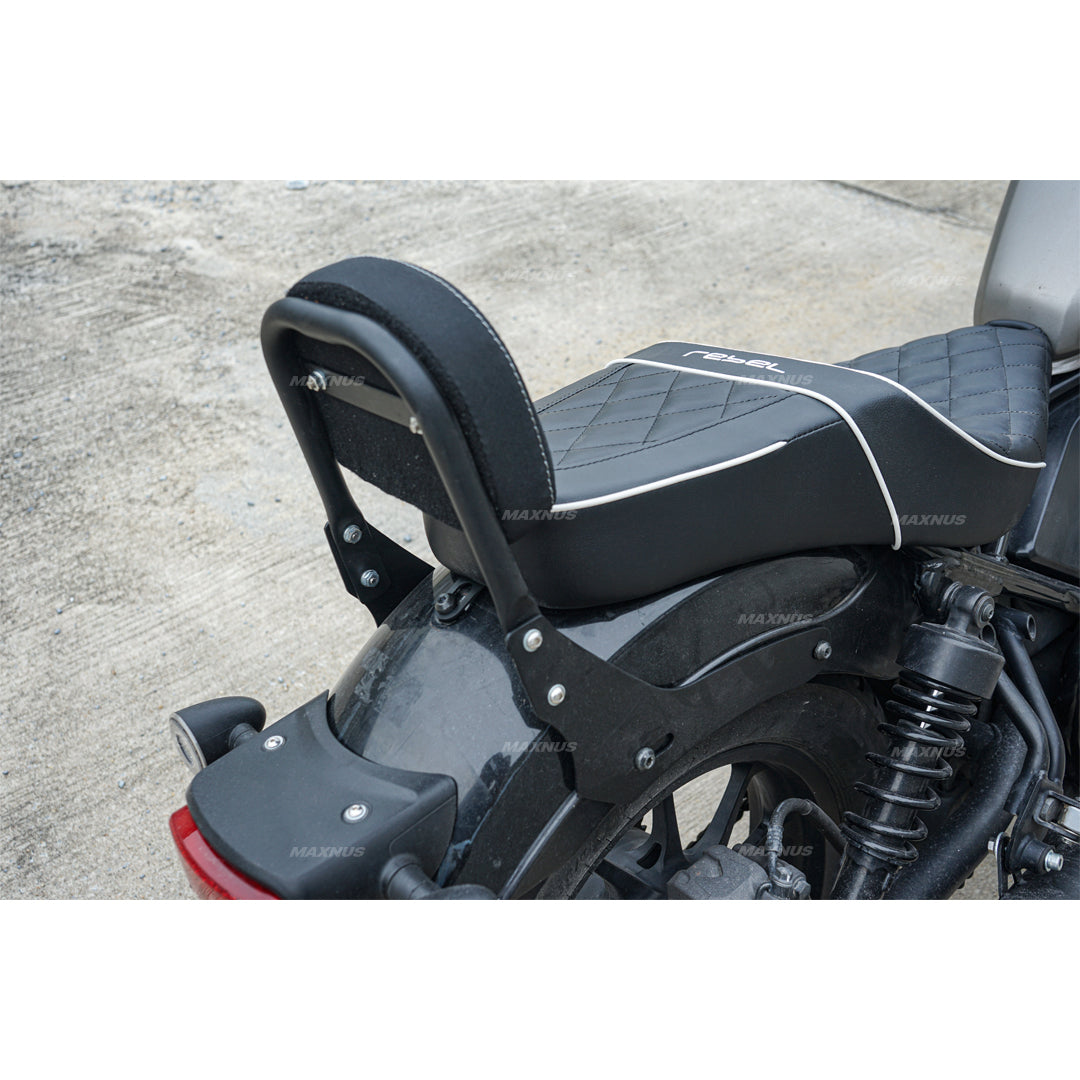 REAR BACKREST FOR PASSENGER STEEL BLACK SISSY BAR SEAT FOR HONDA REBEL CMX 300&500 2017-2025