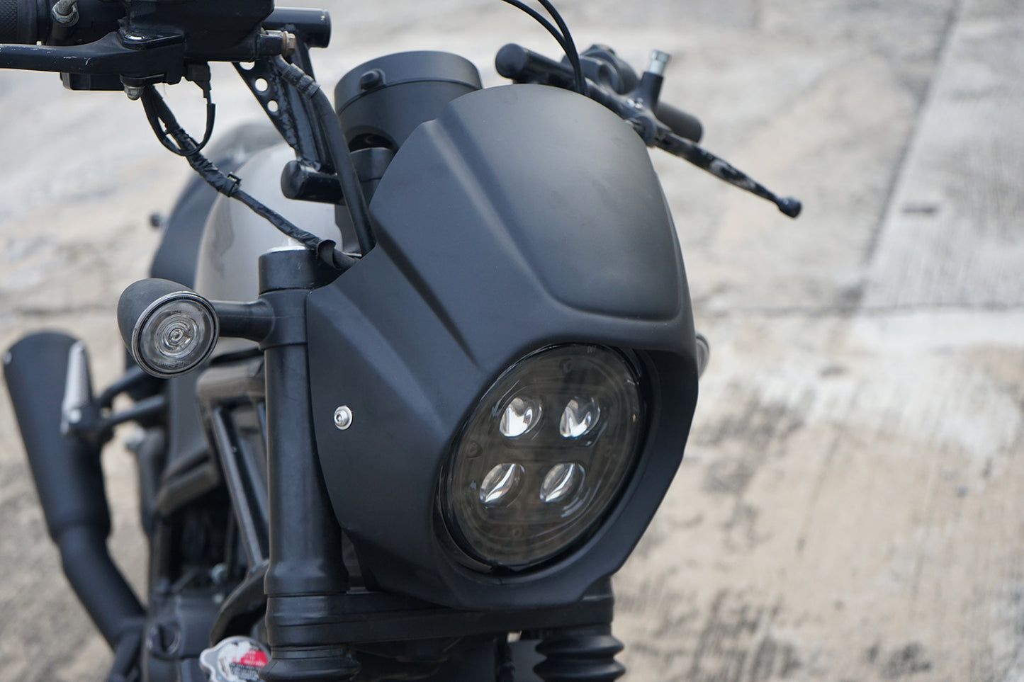 Black Front Windshield Headlight Cover for Honda Rebel CMX 300 2020-2025