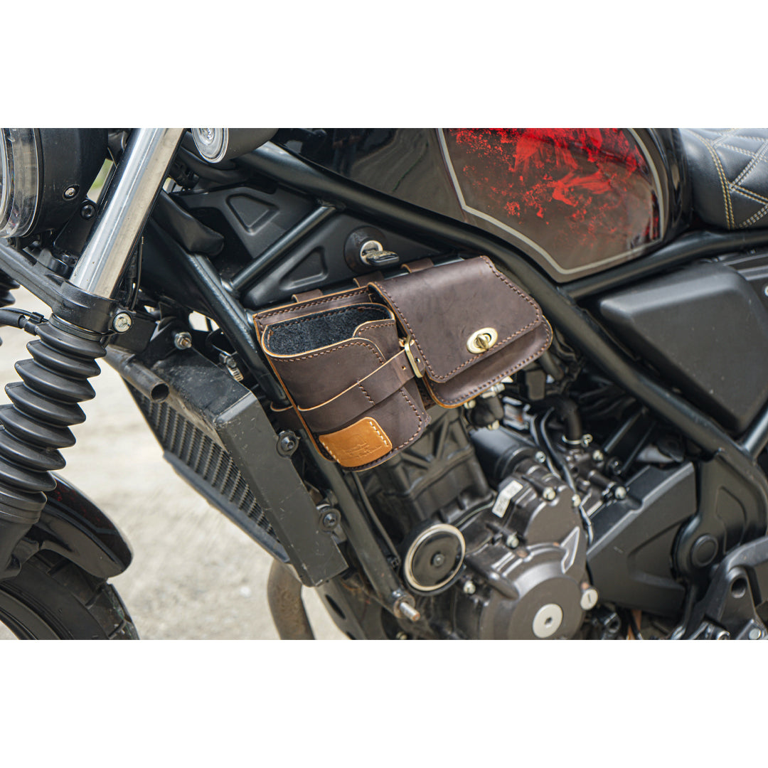 Multipurpose Leather Bag Brown FIT FOR Honda rebel cmx 300-500 2017-2025