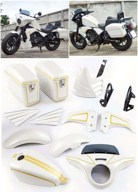 FULL SET OF 8 PIECES WHITE FIT FOR HONDA REBEL CMX 300 2017-2024