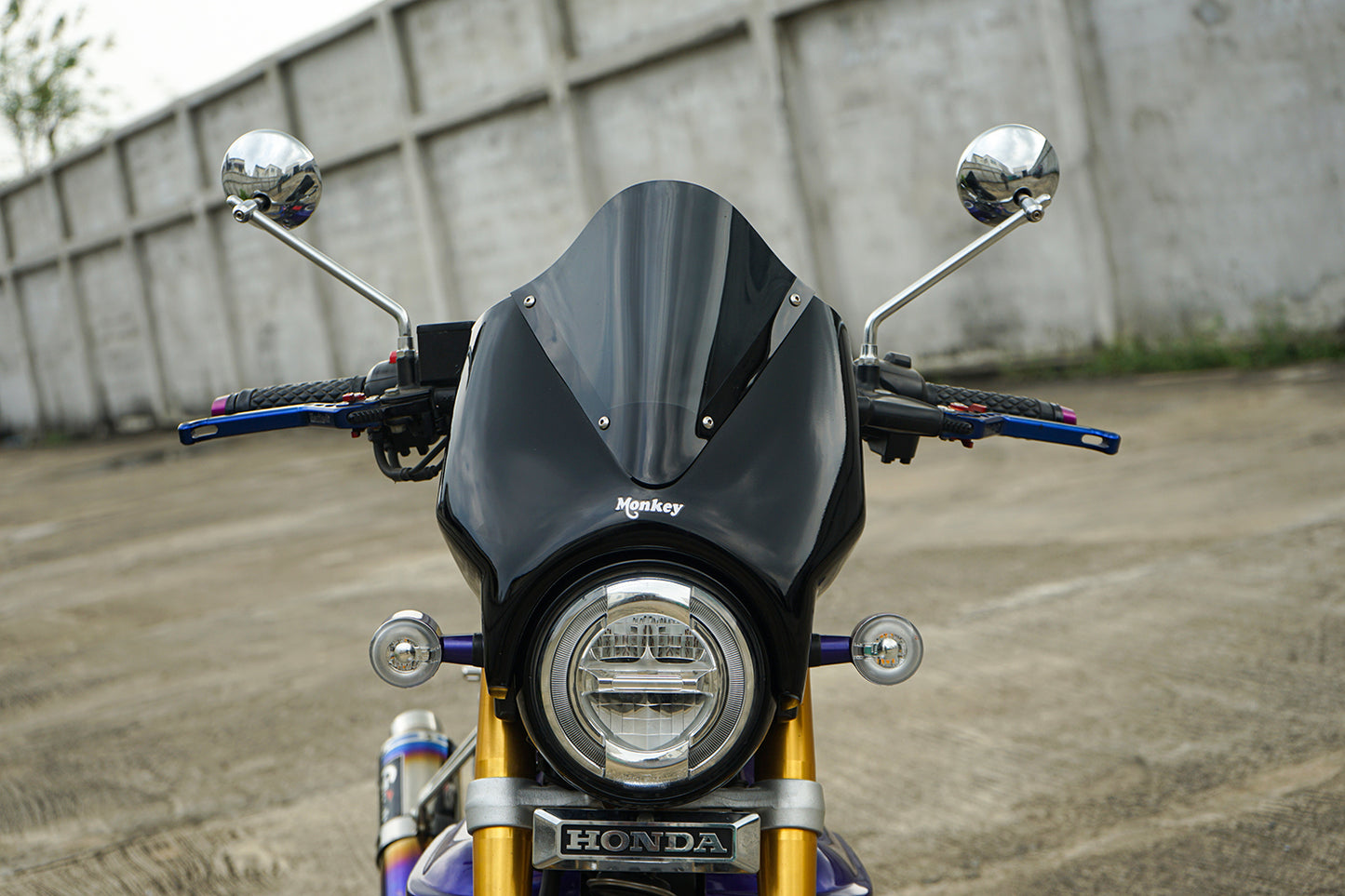 HEADLIGHT COVER BLACK WINDSHIELD CLEAR V.5 FOR HONDA MONKEY Z125 2018-2025