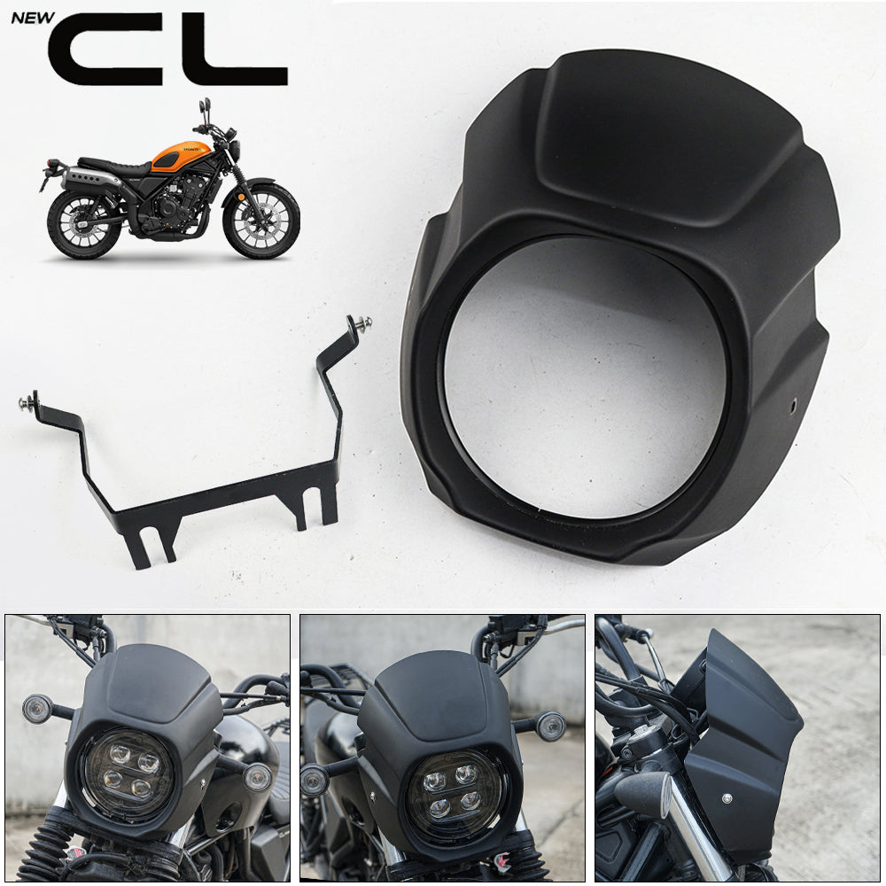 Black Front Windshield Headlight Cover for Honda CL SCL 300 (2023-2025)