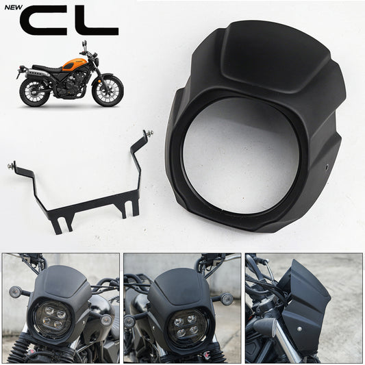 Black Front Windshield Headlight Cover for Honda CL SCL 300 (2023-2025)