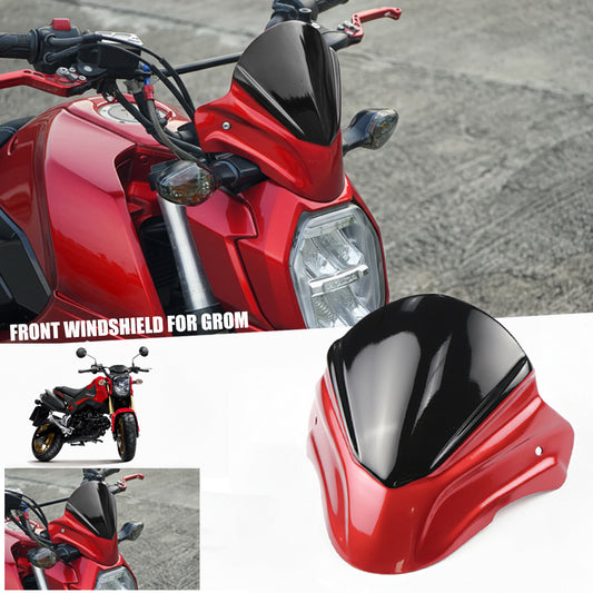FRONT WINDSHIELD WINDSCREEN MAXNUS RED FOR HONDA GROM MSX 125 2013 - 2015
