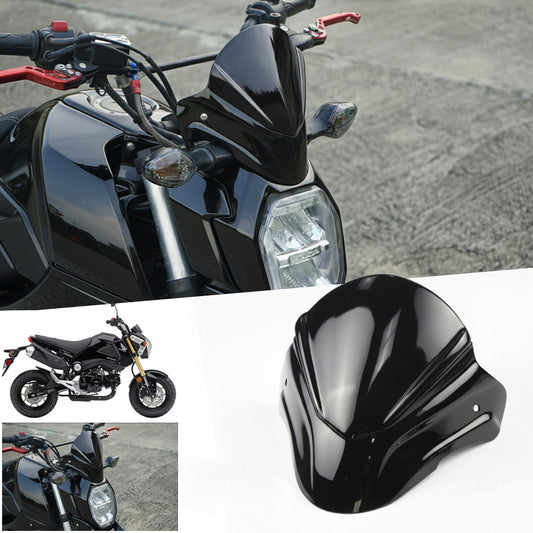 FRONT WINDSHIELD WINDSCREEN MAXNUS V.1 GLOSS BLACK FOR HONDA GROM MSX 125 2013 - 2015