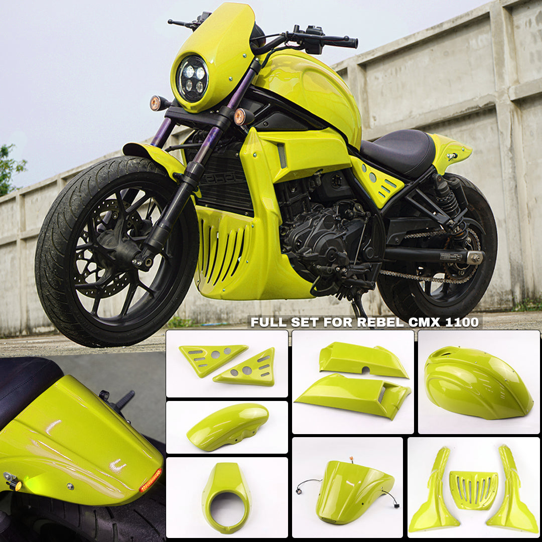 FULL SET OF 7 PIECES LEMON YELLOW FIT FOR HONDA REBEL CMX 1100 2020-2025