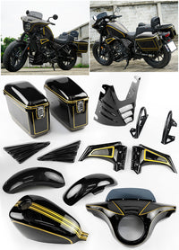 FULL SET OF 8 PIECES BLACK FIT FOR HONDA REBEL CMX 300 2017-2024