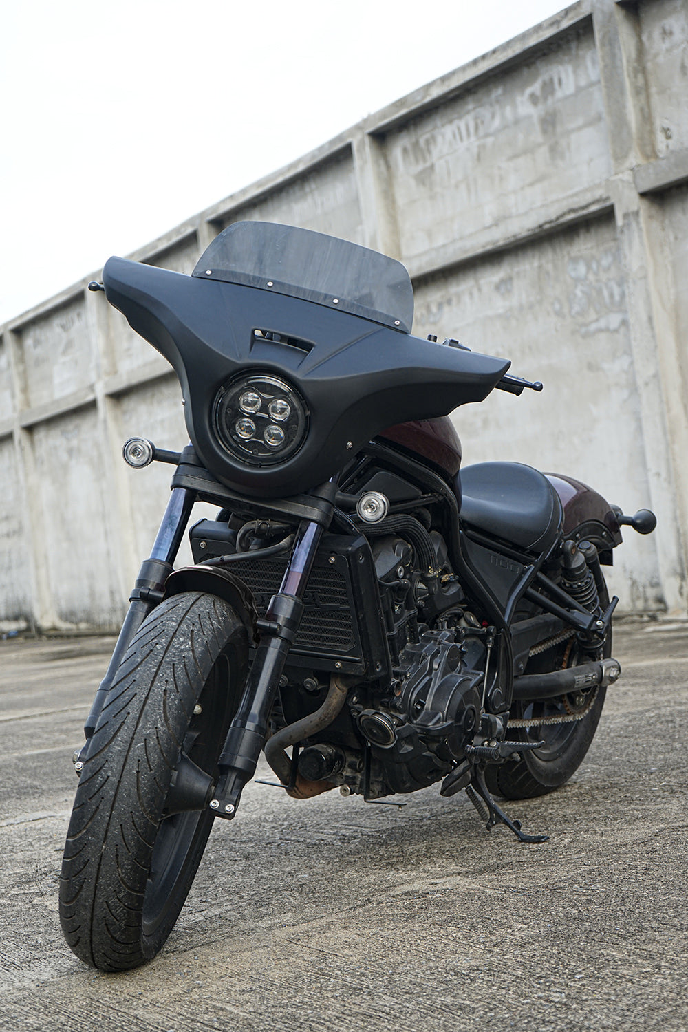 Front Batwing Fairing Windshield Matte Black Honda Rebel 1100 CMX (2021-2024)