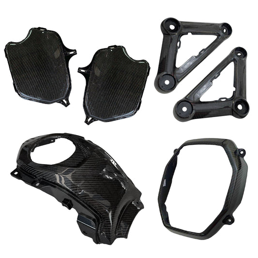 SET OF 6 PIECE FRAME BODY COVER SIDE UPPER PANEL CARBON FIBER FOR HONDA NEW GROM 2021-2024