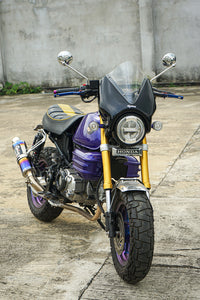 HEADLIGHT COVER BLACK WINDSHIELD CLEAR V.5 FOR HONDA MONKEY Z125 2018-2025