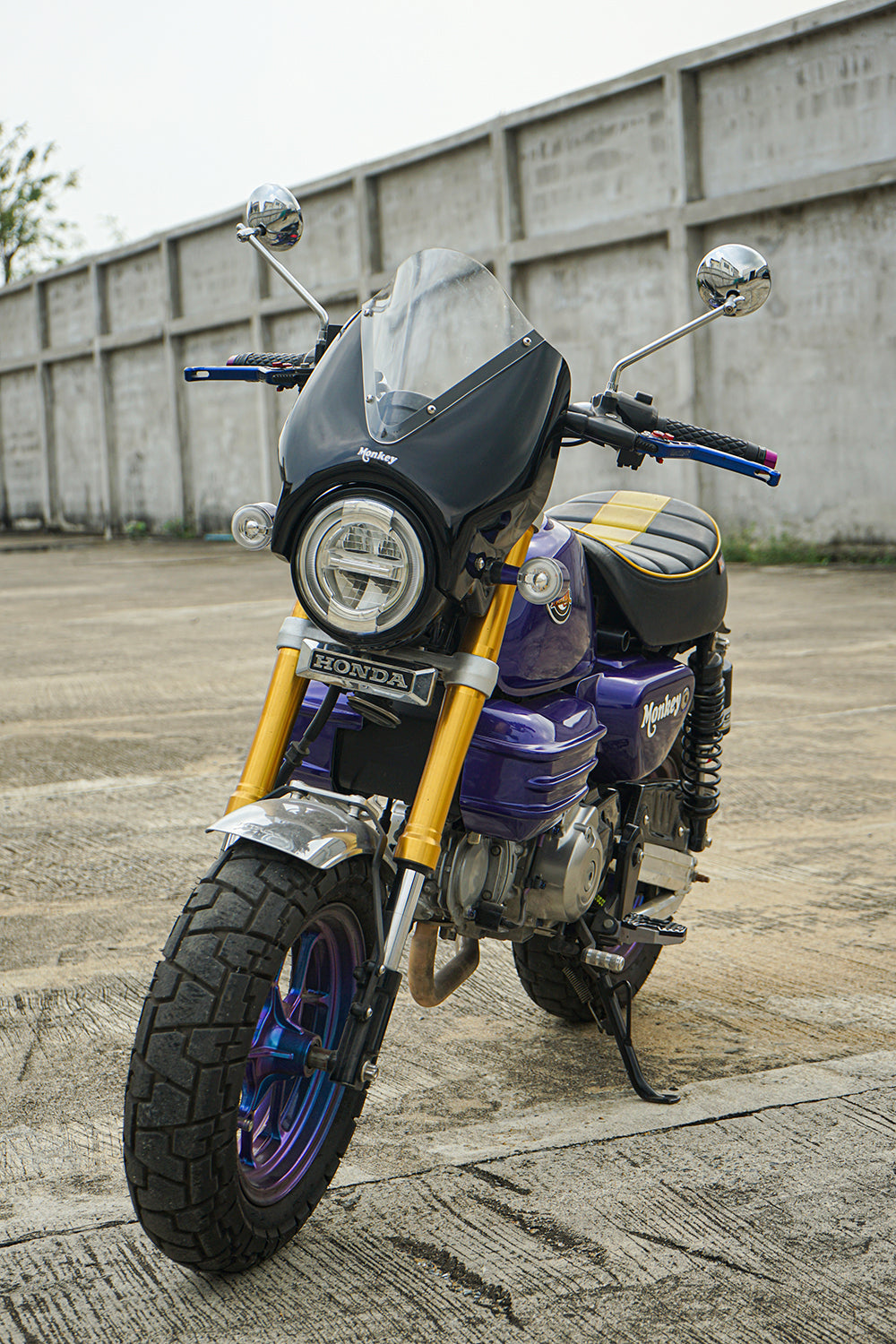 HEADLIGHT COVER BLACK WINDSHIELD CLEAR V.5 FOR HONDA MONKEY Z125 2018-2025