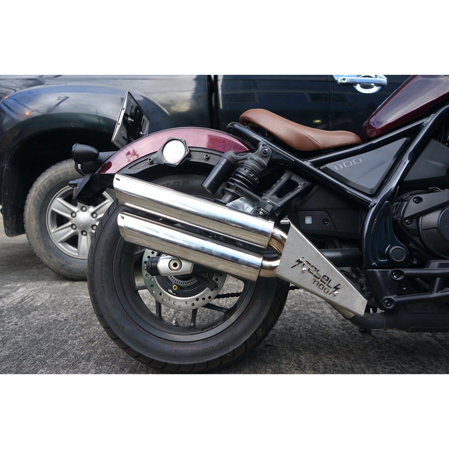 LONG DOUBLE DUAL EXHAUST PIPE MOUNT SYSTEM MAXNUS HONDA REBEL CMX1100 2021-2025