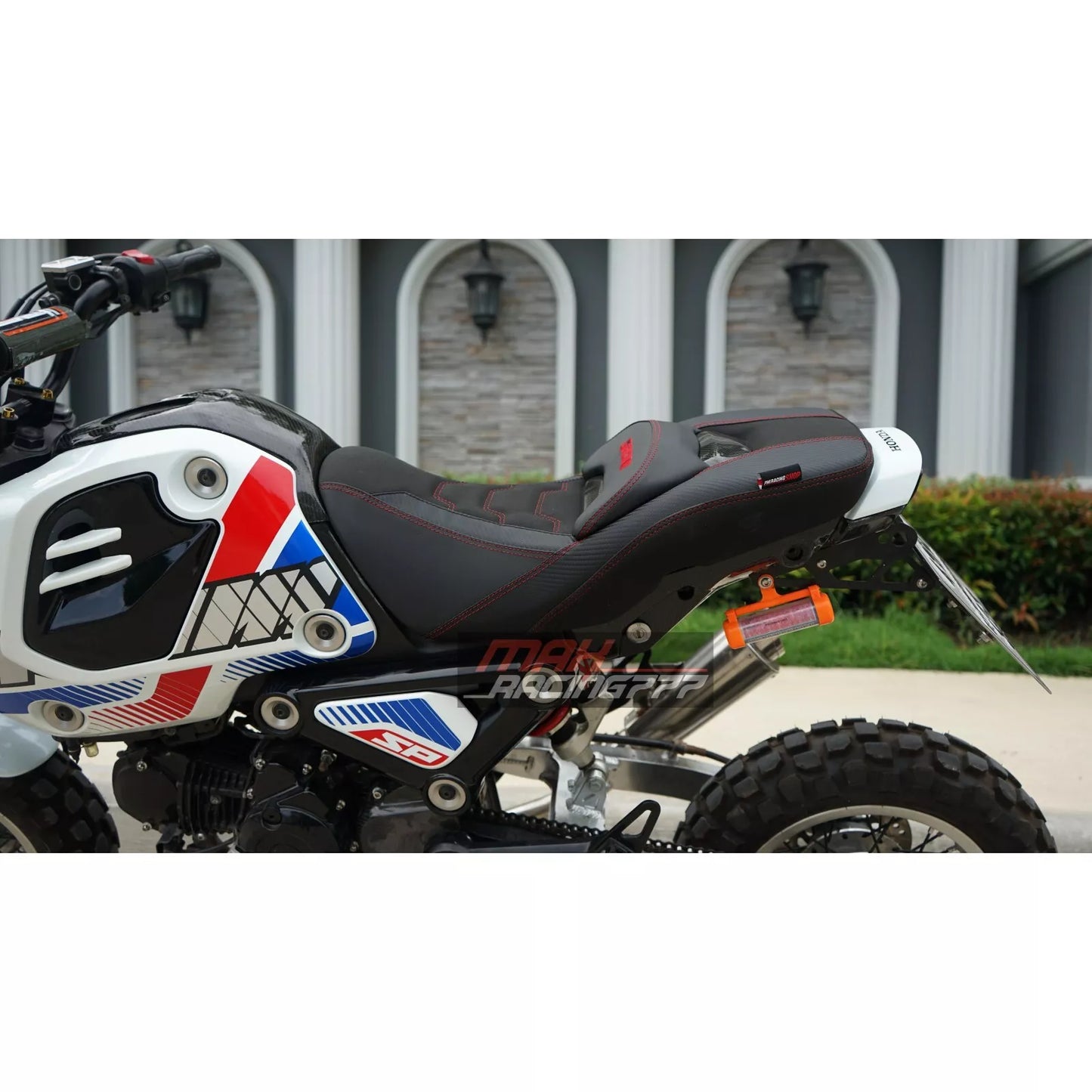 REPLACEMENT DUAL CARBON SEAT STITCH BLACK FIT FOR HONDA GROM125 2021-2025